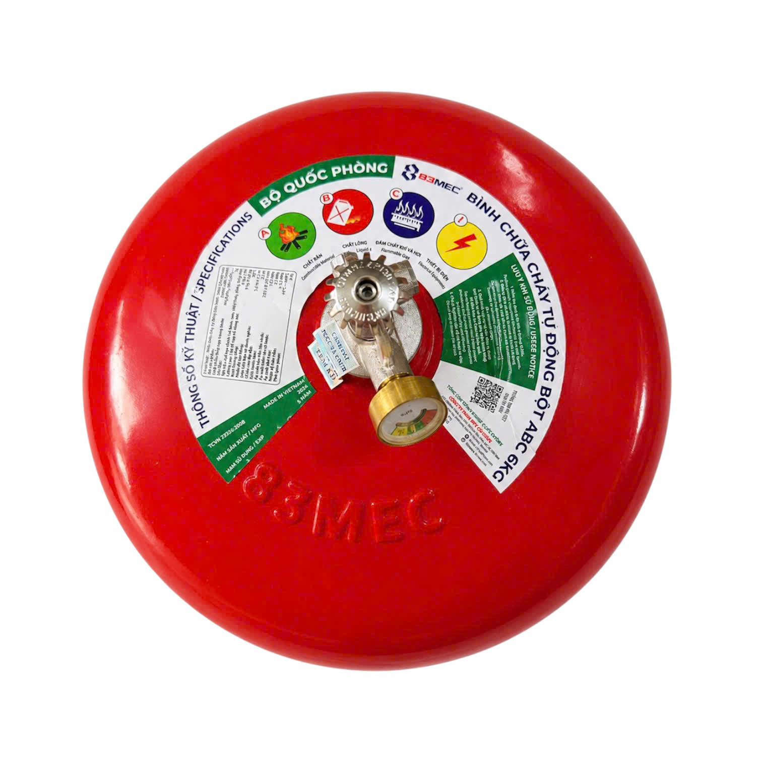 Bình cầu chữa cháy tự động 83MEC bột ABC 6kg Bình cầu chữa cháy tự động 83MEC bột ABC 6kg (Tem kiểm định)