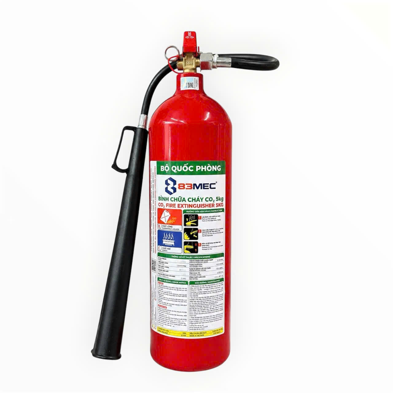 Bình chữa cháy 83MEC khí CO2 5kg – MT5 Bình chữa cháy 83MEC khí CO2 5kg – MT5 (Tem kiểm định)